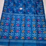 Joba Royal Blue Tussar By Tussar Handloom Jamdani Sari With Blouse Piece