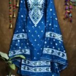 Loket Fun Blue Unstitched 2 Piece Jamdani Suit Set