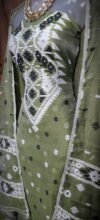 Loket Green Grey Unstitched 2 Piece Jamdani Suit Set