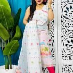 Unstitched Soft 2 Piece Jamdani Churidar - Off White