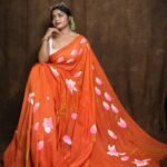 Floral Design Mul Cotton Sari With Blouse Piece