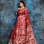 Red Soft Mulmul Cotton Saree