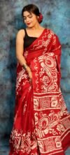 Red Soft Mulmul Cotton Saree