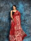 Red Soft Mulmul Cotton Saree