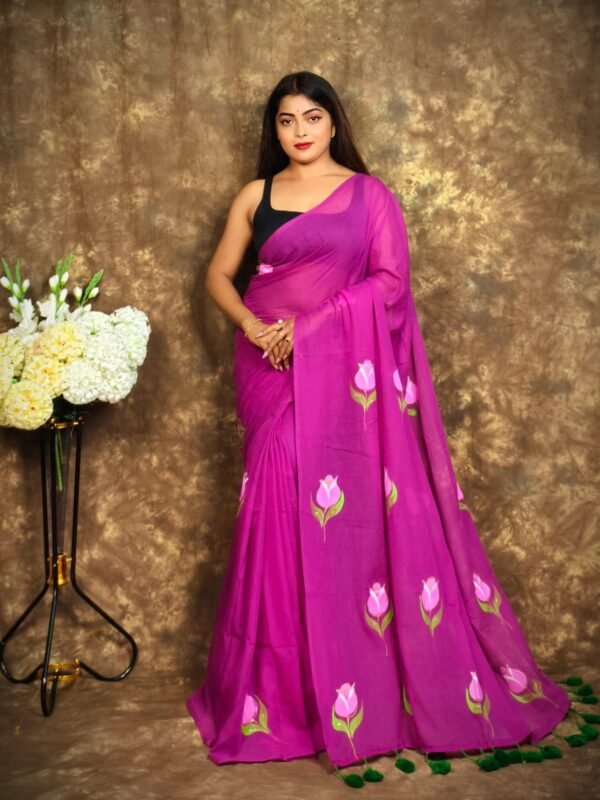 Printed Mul Mul Cotton Saree Soft & Comfort