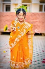 Dhakai Jamdani Sari with Blouse Piece - 3-7 Years for Baby