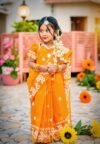 Dhakai Jamdani Sari with Blouse Piece - 3-7 Years for Baby
