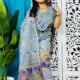 Unstitched Soft 2 Piece Jamdani Churidar - Grey