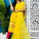 Unstitched Soft 2 Piece Jamdani Churidar - Yellow