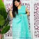 Jamdani 2 Piece Soft Unstitched Churidar Set - Aqua