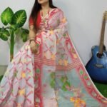 White Lota Cross Jamdani Sari