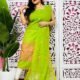 Jamdani 2 Piece Soft Unstitched Churidar Set - Avocado Green