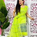 Jamdani 2 Piece Soft Unstitched Churidar Set - Bitter Lemon