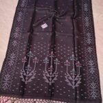 Pure Tussar By Tussar Handloom Sari With Blouse Piece - Black Coffee