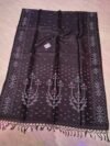 Pure Tussar By Tussar Handloom Sari With Blouse Piece - Black Coffee