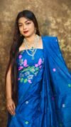 Jamdani 2 Piece Soft Unstitched Churidar Set - Blue