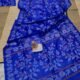 Dhakai Jamdani Pure Gachi Tussar By Gachi Tussar Handloom Sari with Blouse Piece - Blue