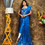 Jamdani 2 Piece Soft Unstitched Churidar Set - Blue