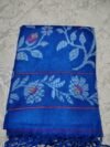 Dhakai Jamdani Pure Gachi Tussar By Gachi Tussar Handloom Sari with Blouse Piece - Blue