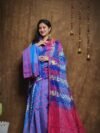 Hazar Buti Dhakai Jamdani Saree with Blouse Piece - Bluish