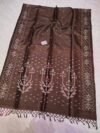 Pure Tussar By Tussar Handloom Sari With Blouse Piece - Coffee