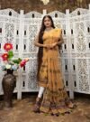 2 Piece Unstitched Soft Jamdani Churidar Set - Copper