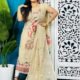 Unstitched Soft 2 Piece Jamdani Churidar - Cream