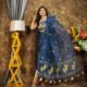 Jamdani 2 Piece Soft Unstitched Churidar Set - Dark Denim