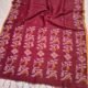 Exclusive Silk Linen Jamdani Sari with Blouse Piece - Dark Rose