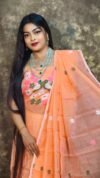 Jamdani 2 Piece Soft Unstitched Churidar Set - Dark Salmon