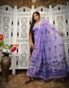 2 Piece Unstitched Soft Jamdani Churidar Set - Deep Lavender