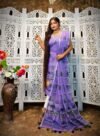 2 Piece Unstitched Soft Jamdani Churidar Set - Deep Lavender
