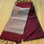 Plain Maheshwari Handloom Saree with Blouse Piece - Deep Maroon