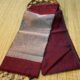 Plain Maheshwari Handloom Jamdani Saree with Blouse Piece - Deep Maroon