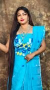 Jamdani 2 Piece Soft Unstitched Churidar Set - Deep Sky Blue