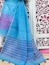 Jamdani 2 Piece Soft Unstitched Churidar Set - Deep Sky Blue