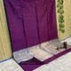 Plain Maheshwari Handloom Jamdani Saree with Blouse Piece - Deep Violet