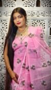2 Piece Unstitched Soft Jamdani Churidar Set - Dull Pink