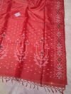 Pure Tussar By Tussar Handloom Sari With Blouse Piece - Dull Red