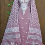 Jamdani 2 Piece Soft Unstitched Churidar Set - Dusky Purple