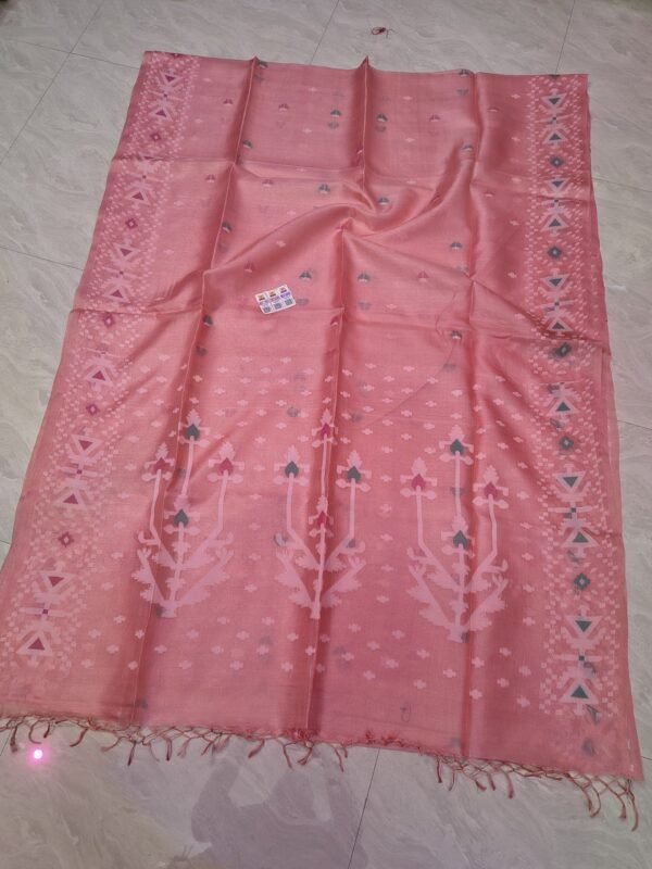 Pure Tussar By Tussar Handloom Sari With Blouse Piece - Dusky Rose