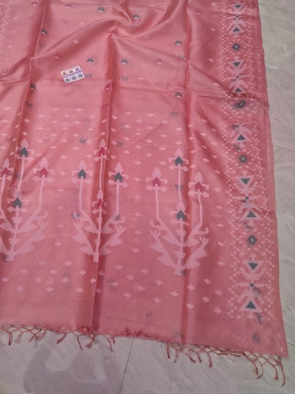 Pure Tussar By Tussar Handloom Sari With Blouse Piece - Dusky Rose