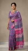 Ashtami Buti Dhakai Jamdani Sari with Blouse Piece - Dusty Purple