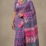 Ashtami Buti Dhakai Jamdani Sari with Blouse Piece - Dusty Purple