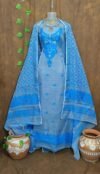 Jamdani 2 Piece Soft Unstitched Churidar Set - Faded Blue