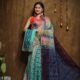 Hazar Buti Dhakai Jamdani Saree with Blouse Piece - Greyish Teal