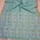 Exclusive Silk Linen Jamdani Sari with Blouse Piece - Greyish Teal