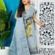 Unstitched Soft 2 Piece Jamdani Churidar - Gull Grey