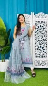 Unstitched Soft 2 Piece Jamdani Churidar - Gull Grey