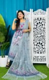 Unstitched Soft 2 Piece Jamdani Churidar - Gull Grey